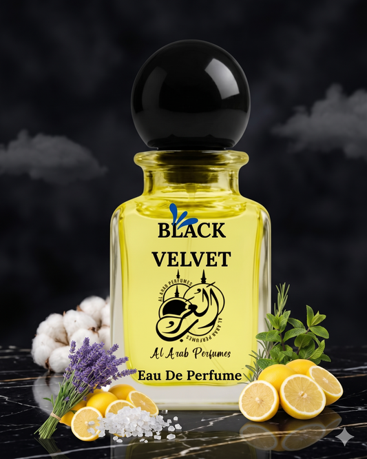 BLACK VELVET Premium Eau De Parfum by Al Arab Perfumes – Fresh Aromatic Long-Lasting Fragrance (50ml)